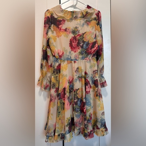 O.P.T Floral‎ Print Ruffle Tiered Midi Dress size S - Picture 6 of 11